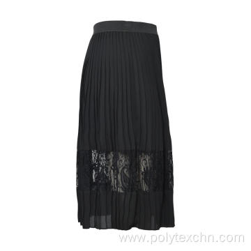 Vintage Mesh Lace Pleated Skirt